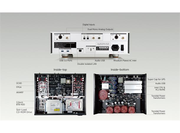 Aurender A30, 10TB, musikkserver, DAC Streamer/forforsterker, CD-ripper, 10TB 