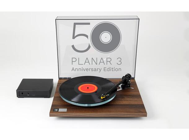 Rega Planar 3 platespiller, Exact Walnut Rega 50th Anniversary Edition 