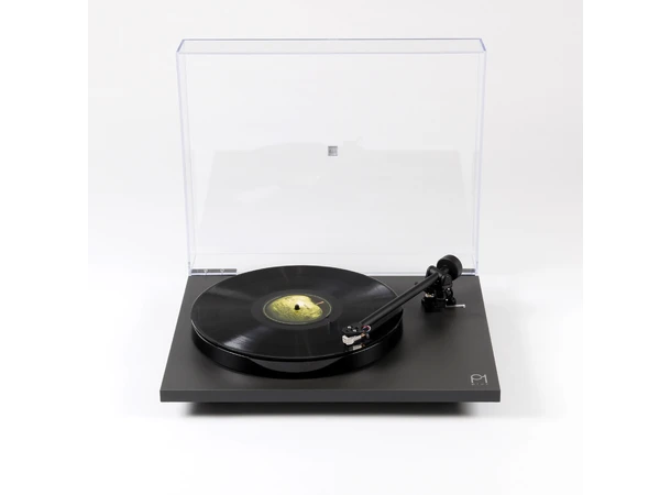 Rega Planar 1 Plus, Carbon, sort RIAA-trinn, RB110 arm, EBLT drivrem 
