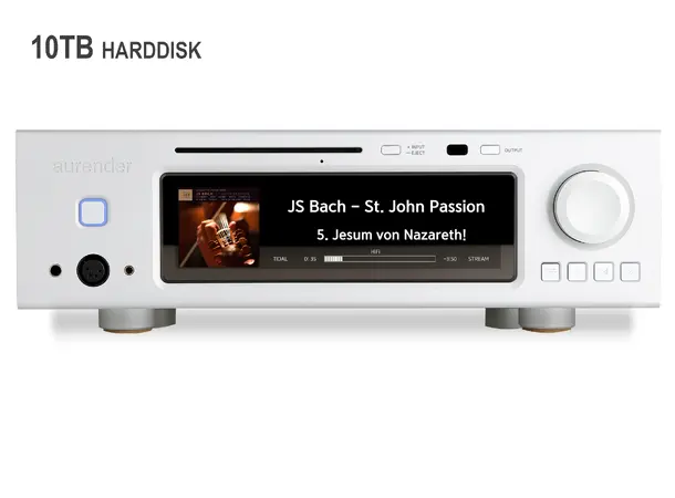 Aurender A30, 10TB, musikkserver, DAC Streamer/forforsterker, CD-ripper, 10TB 