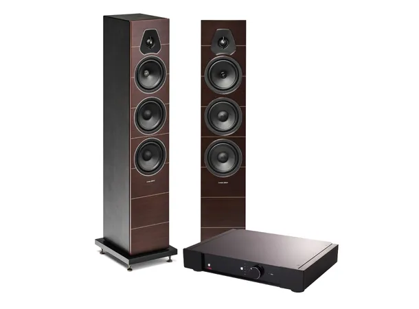 Sonus Faber Lumina III og Rega Elex-R Stereopakke med høyttalere i wenge 