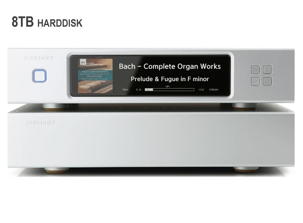 Aurender N30SA, 8TB, musikkserver Dobbelt kabinett, 8,8" display, UPS 
