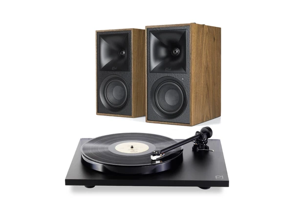 Klipsch The Fives / Rega Planar 1 Aktive høyttalere og platespiller,Walnut 