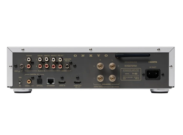 Onkyo Muse Y-50, forsterker, Silver 2x125 watt. streaming, MM/MC-RIAA, HDMI 