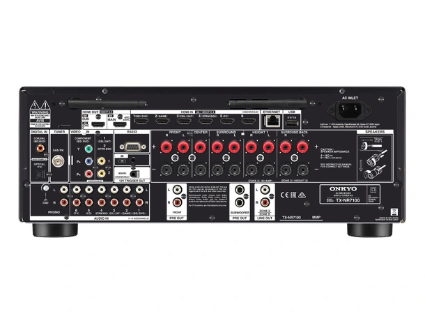Onkyo TX-NR7100 - Hjemmekinoreceiver 9.2 kanaler. DIRAC. 8K. ATMOS - Sort 