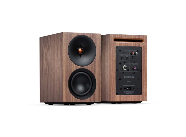 Cambridge Audio L/R S, aktiv høyttaler Bluetooth, RCA/optisk inngang, valnøtt 
