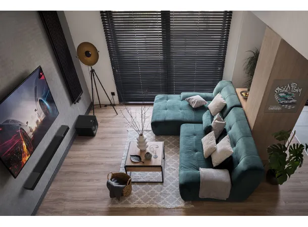 Klipsch Flexus Core 200 med sub og surr Lydplanke 10" subwoofer og bakhøyttalere 