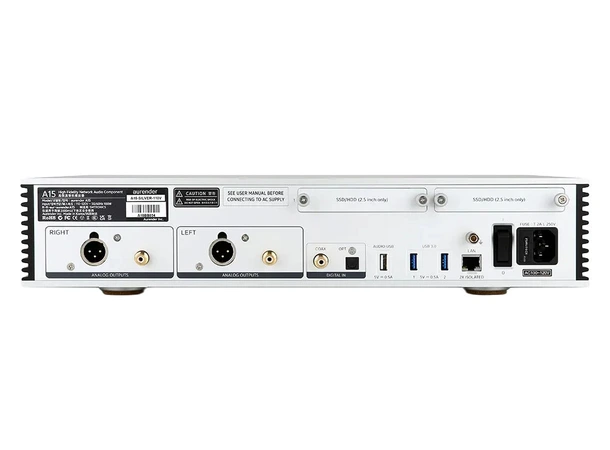 Aurender A15, musikkserver, DAC Streamer/forforsterker, XLR, AKM DAC 