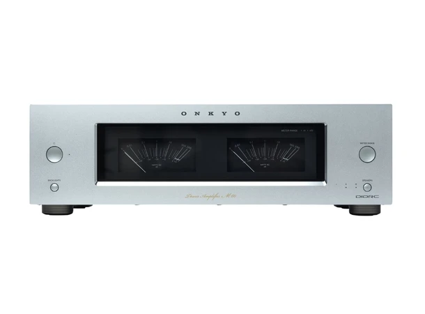 Onkyo M-80 Icon, effektforsterker, sølv 2x130 watt, RCA og XLR innganger 