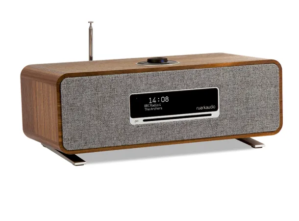 Ruark R3S, musikksystem, Walnut Spotify, Bluetooth, nettverk, DAB+, CD 