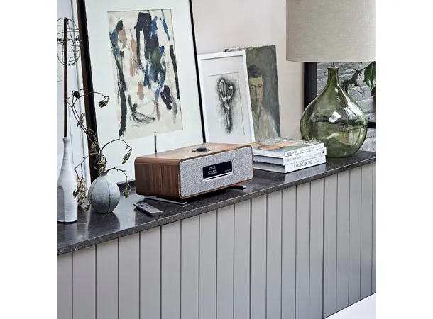 Ruark R3S, musikksystem, valnøtt Spotify, Bluetooth, nettverk, DAB+, CD 