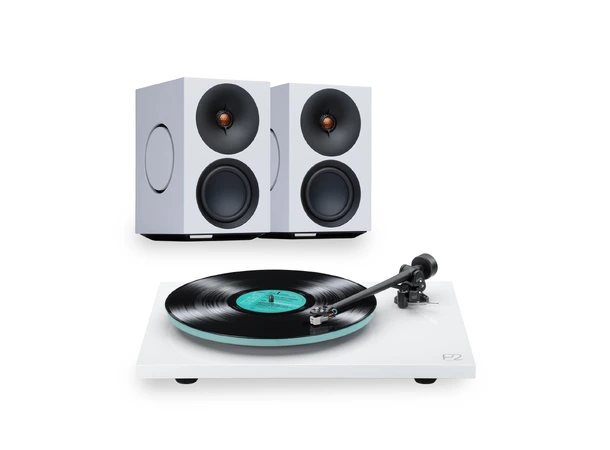 Cambridge L/R M /  Rega Planar 2, White Streaming-høyttalere og platespiller 