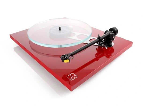 Rega Planar 3, Nd5 pickup, rød Glasstallerken, RB330 arm, EBLT drivrem 
