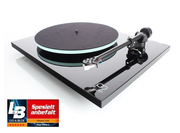 Rega Planar 2 platespiller, Carbon, sort Glasstallerken, RB220 arm, High Gloss