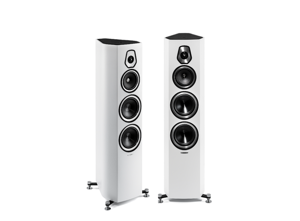 Sonus Faber Sonetto V, hvit matt 3-veis gulvstående høyttaler, par