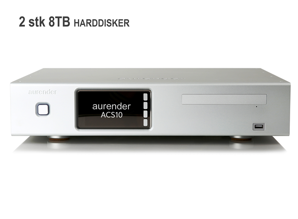 Aurender ACS10, 16TB, CD-ripper/Streamer 2 stk 8TB HD, Tidal, MQA, DSD