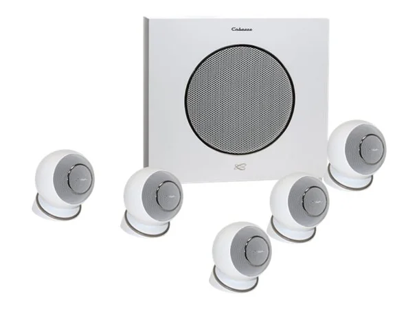 Cabasse Eole 4, komplett 5.1 system 5.1-sett med kompakt sub, matt hvit 
