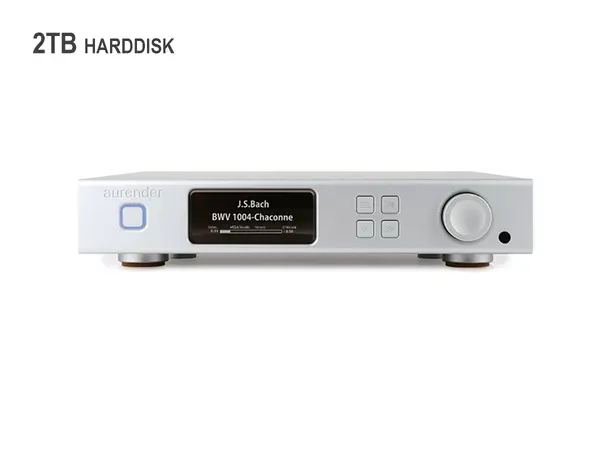 Aurender A100, 2TB, musikkserver, DAC Streamer/forforsterker, RCA 