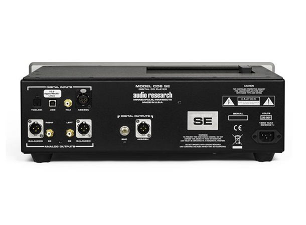 Audio Research CD6 SE, CD Player-DAC SPDIF/USB innganger, XLR/RCA utganger
